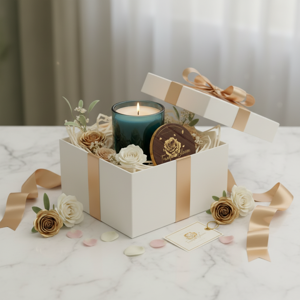 Tranquil Bloom Luxury Soy Candle | Ocean Water Scented Candle | Calming Home Fragrance