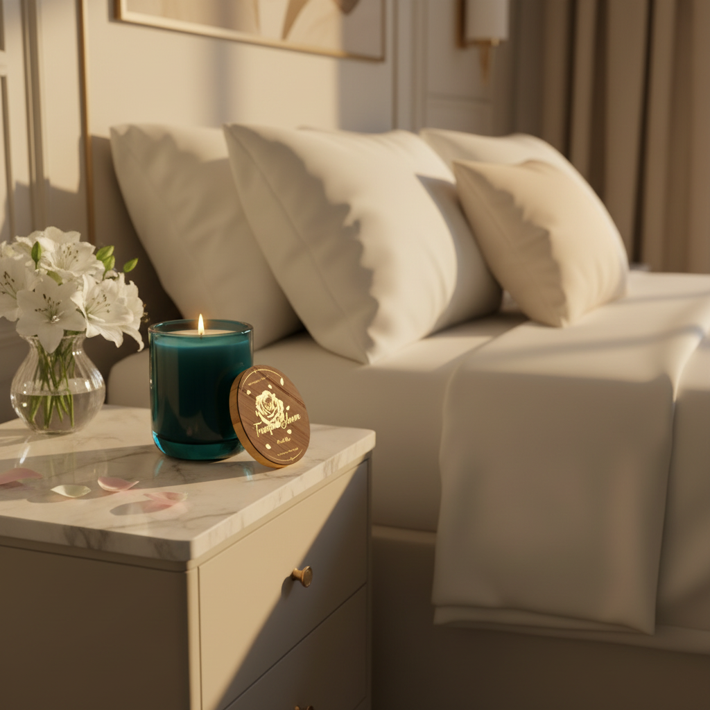 Tranquil Bloom Luxury Soy Candle | Ocean Water Scented Candle | Calming Home Fragrance