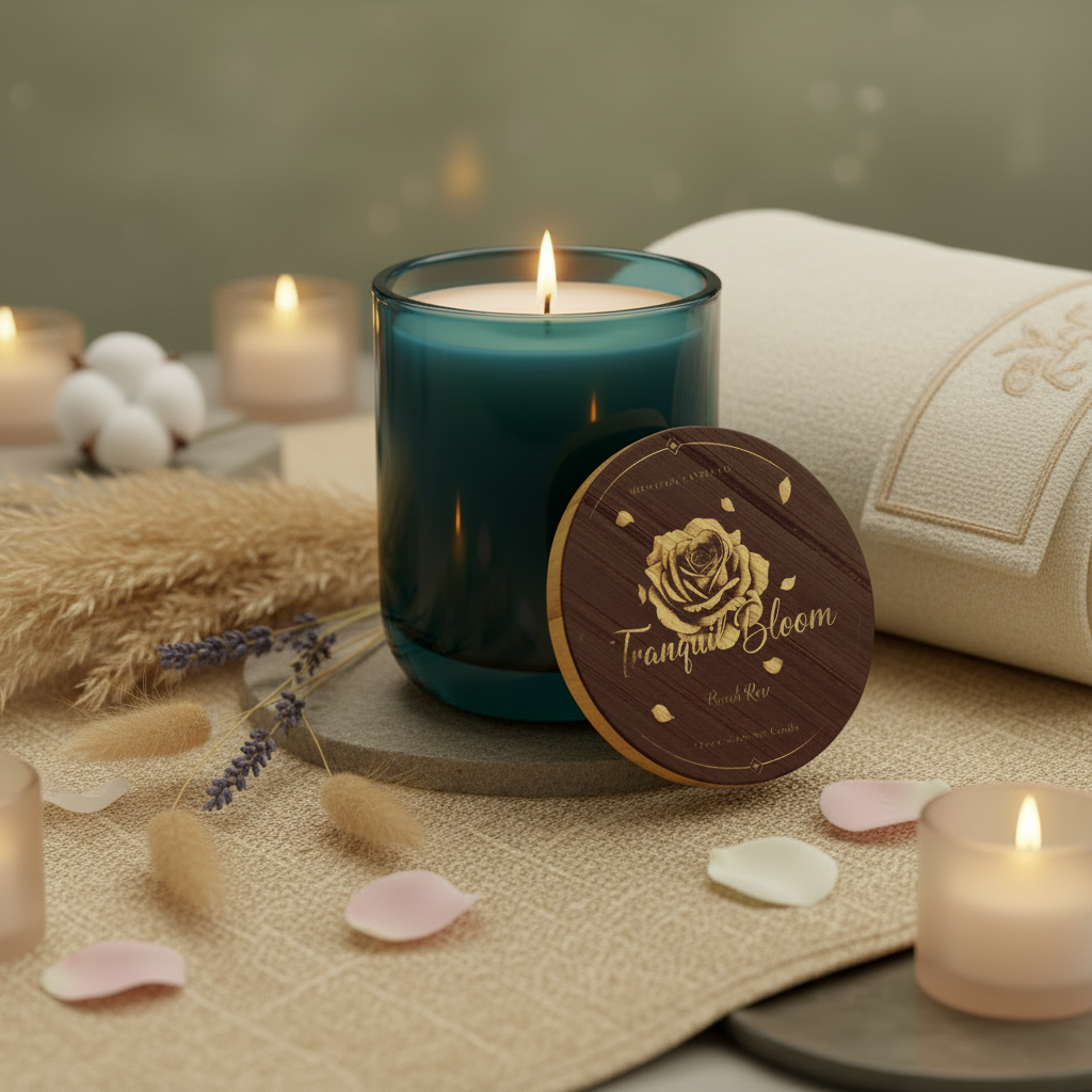 Tranquil Bloom Luxury Soy Candle | Ocean Water Scented Candle | Calming Home Fragrance