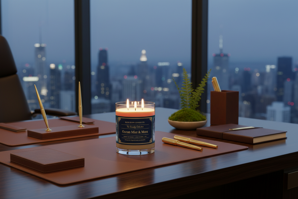 Ocean Mist & Moss Luxury Soy Candle | Coastal Scented Candle | Seaside Home Fragrance