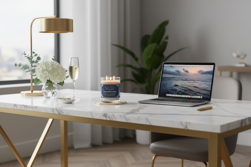 Ocean Mist & Moss Luxury Soy Candle | Coastal Scented Candle | Seaside Home Fragrance