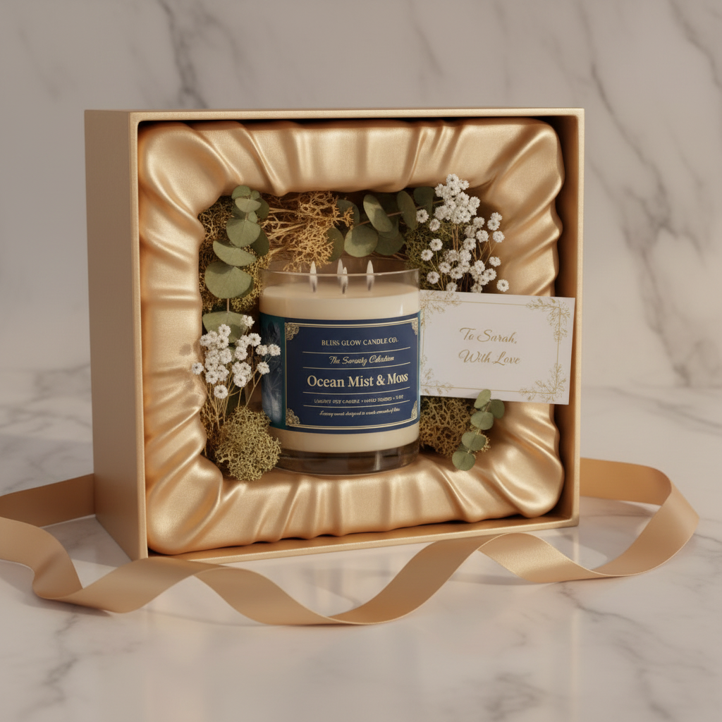 Ocean Mist & Moss Luxury Soy Candle | Coastal Scented Candle | Seaside Home Fragrance